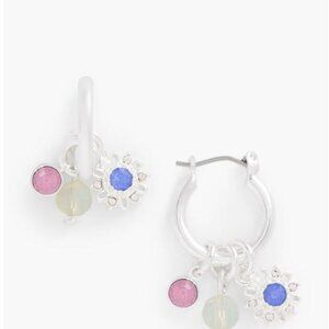 TALBOTS - Sparkling Starburst Charm Hoop Earrings  NWTpp